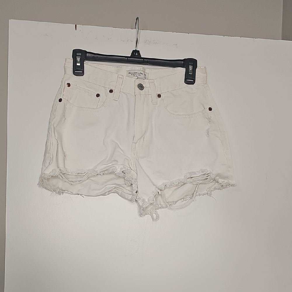 Abercrombie & Fitch Cream Jean Shorts